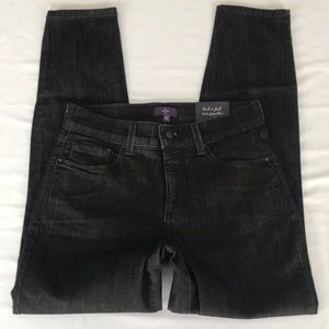NYDJ Slim Ankle Jeans Black Denim Size 0 Made in USA